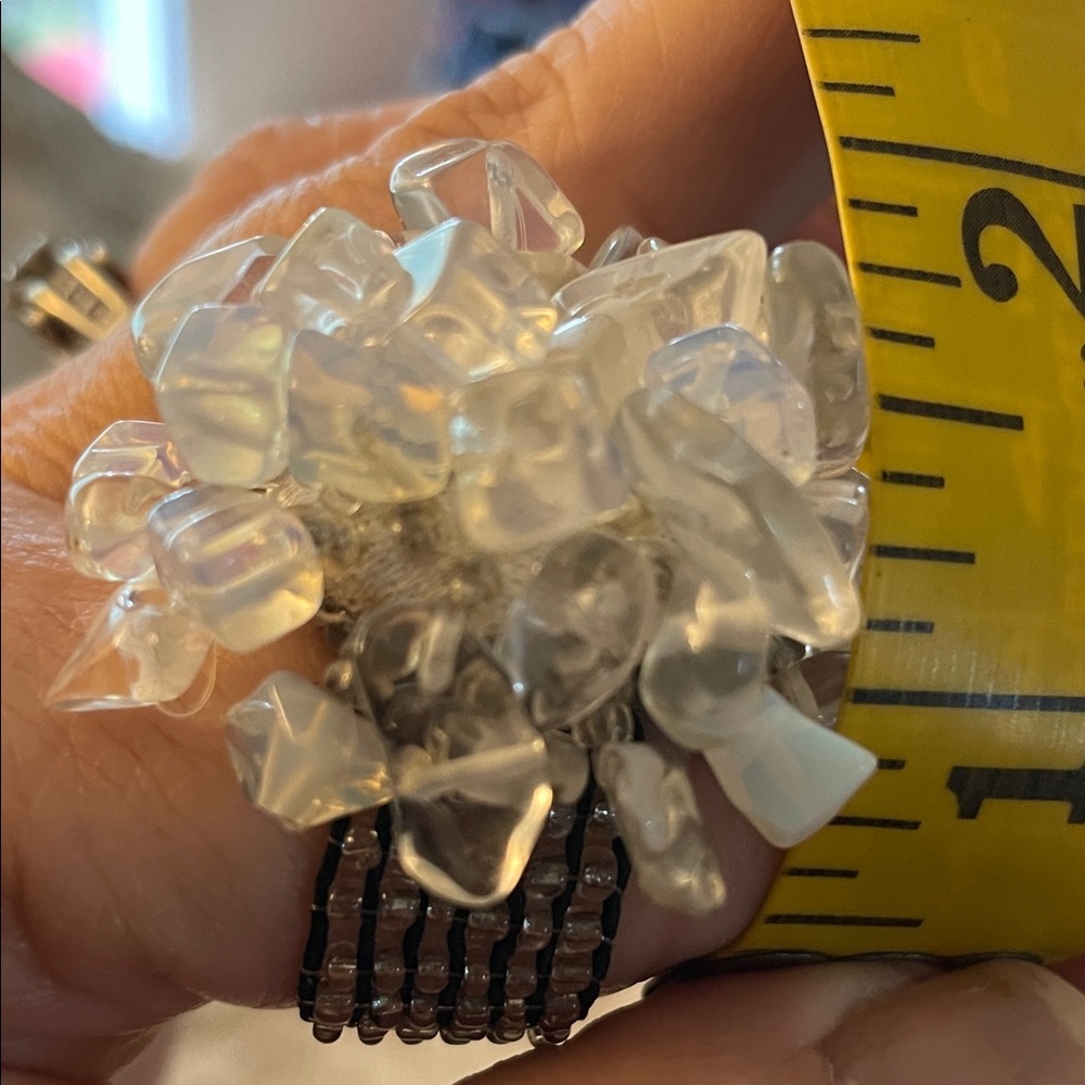 Opalite Multi Stone Chip Statement Opalescent Clu… - image 8